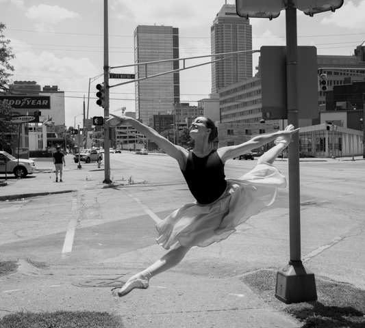 Grace Ballet Dancer Jump on Street 2